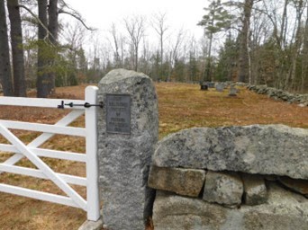 Religious Society of Entrance to the Friends (1776) burial ground at the base of Wentworth Hill. Photo by Mike & Kate Lancor